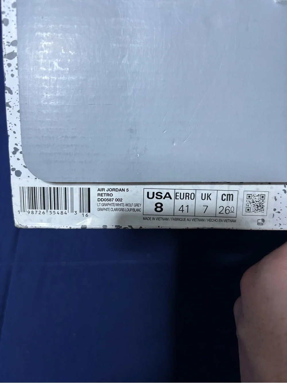 Jordan 5 Retro Wolf Grey 2026 Size 8